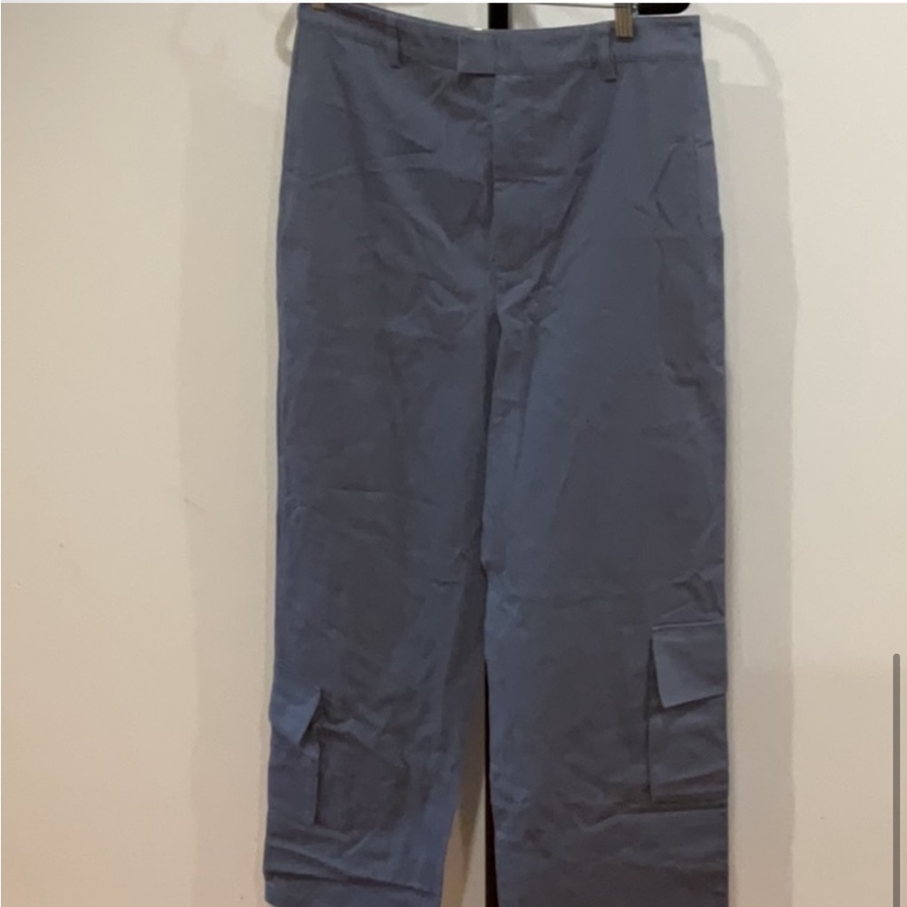 HELSA NWT Blue Gray High-Waisted Chino Cargo Trousers - Picture 7 of 11